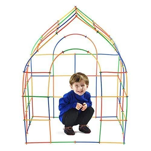 Playlearn Large 800 Piece Straws Builders Construction Building Toy - Giant Pack with Special Connectors