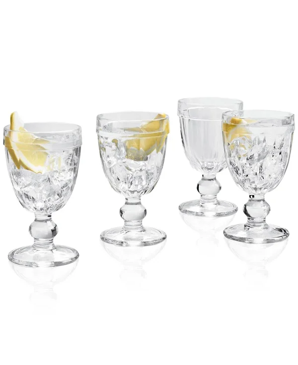 Martha Stewart Collection Clear Footed Goblets - Set of 4, Created for Macy&s