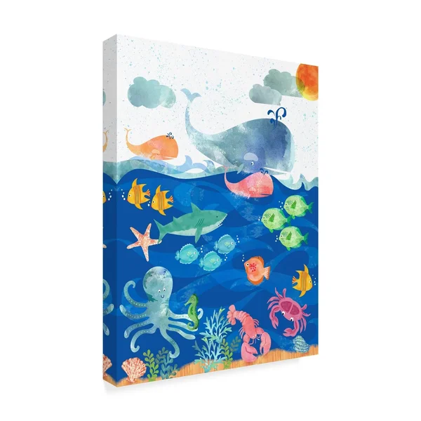Trademark Fine Art 'Sea Creatures' Canvas Art by Lisa Powell Braun - Size: 14 x 19
