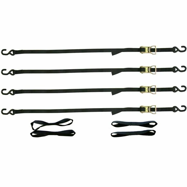 4-Ratchet 1x22 Motorcycle Tie-Down Straps