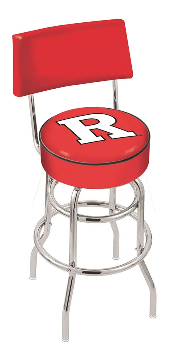 Holland Bar Stool 25x22 Chrome Rutgers Double-Ring Swivel Bar Stool