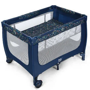 Costway Portable Baby Playard Playpen Nursery Center w/ Mattress Foldable Design Blue