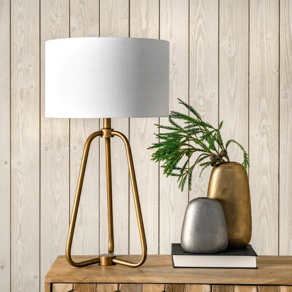 nuLOOM Captiva 26x22 Metal Table Lamp - Brass