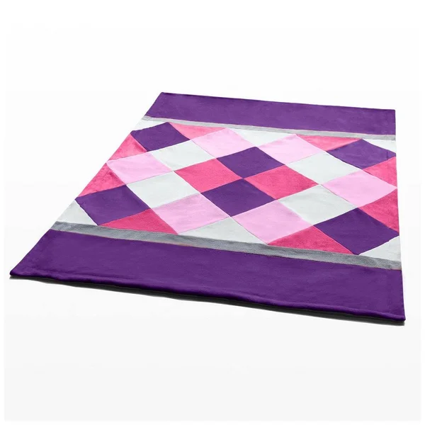 Plaids - Sweet Days Soft Coral Fleece Patchwork Throw Blanket (59 inch-78.7 inch) - Orange