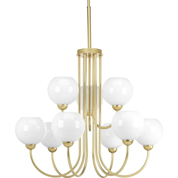 Progress Lighting P400061-078 Carisa Vintage Gold 9 Light Chandelier