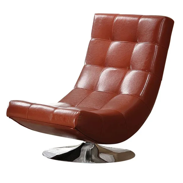 Benzara - Trinidad Contemporary Swivel Chair - Mahogany Red
