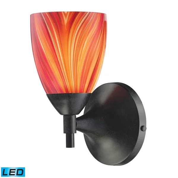 Elk Lighting Celina 1-Light Sconce in Dark Rust & Multi Glass 10150/1DR-M
