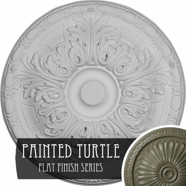 15 3/4 inchod x 5/8 inchp Granada Ceiling Medallion (Fits Canopies Up to 4 1/4 inch) - Hand-Painted Painted Turtle