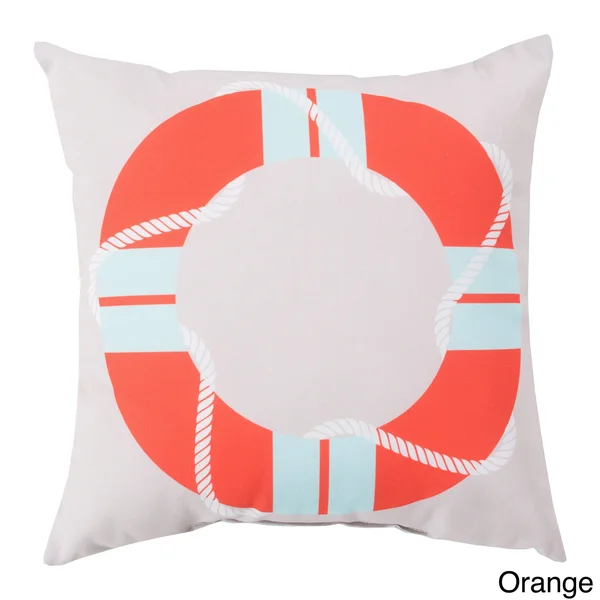 Overstock Life Saver Indoor/Outdoor Decorative Throw Pillow, Color: Orange/Size: 26 x 26