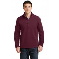 12 Branded Port Authority F218 Value Fleece 1/4-Zip Pullover - Maroon - Xs