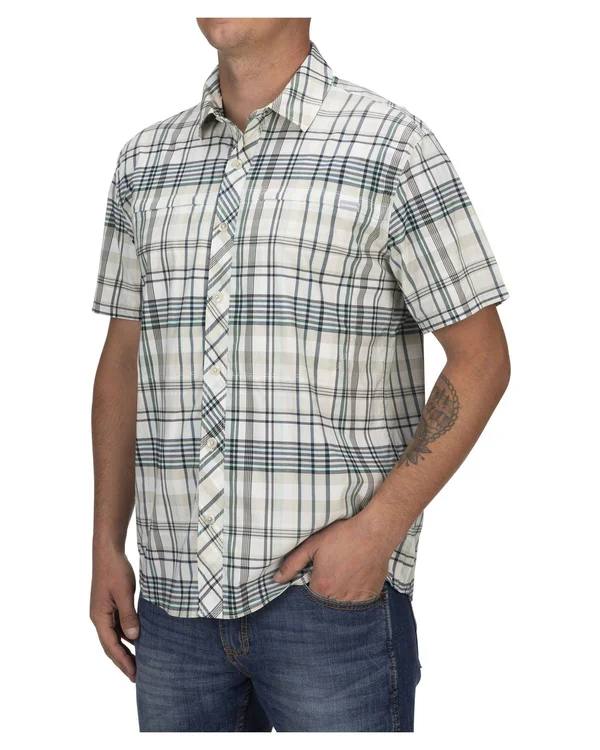 Simms Stone Cold SS Shirt Pearl Madras Plaid - M