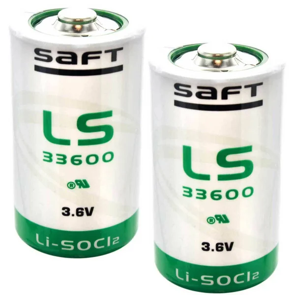 2x Saft LS33600BA Size D 3.6V 1700mAh Primary Lithium Thionyl Chloride Battery