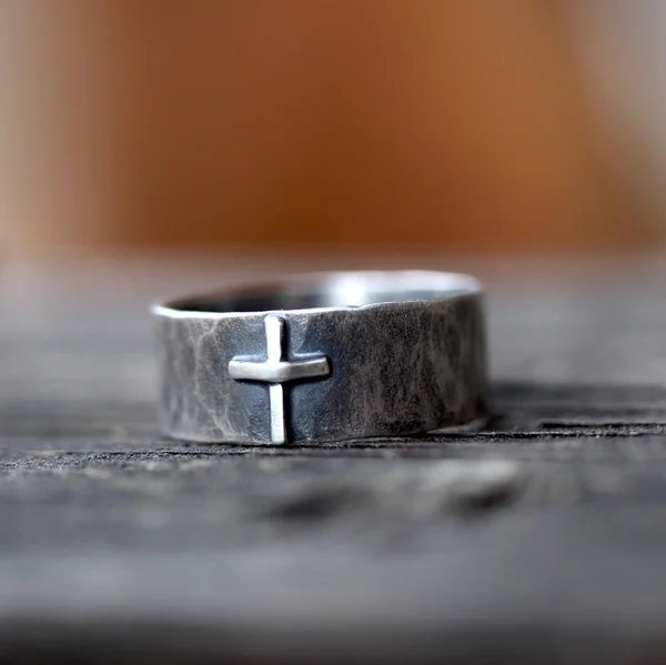 Cross Ring - Sterling Silver Ring, Christian Ring, Baptism Gift, Confirmation Gift, Unisex Ring, Gift for Him, Gift for He