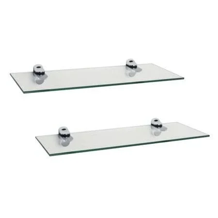 Alexios Rectangle Floating Wall Shelf Finish: Clear Glass