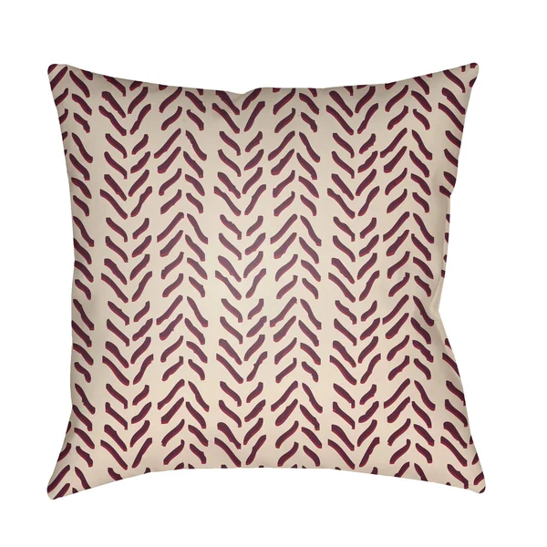 22x22 Beige and Burgundy Red Transitional Style Throw Pillow Cover