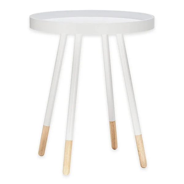 Inspire Q Darley Mid-Century Tray Top Accent Table in White