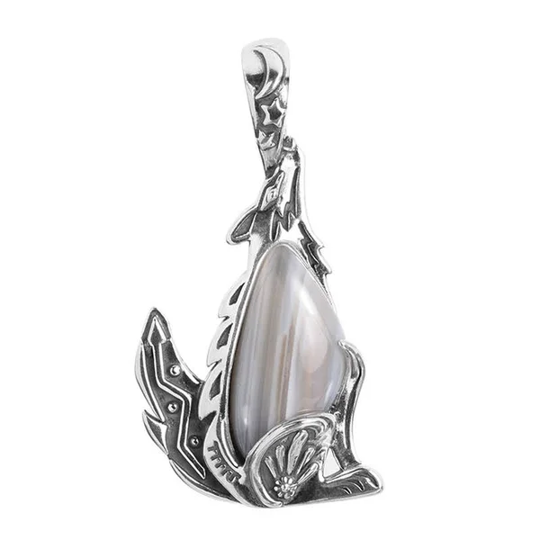 American West Sterling Silver Gray Agate Coy OT E Enhancer