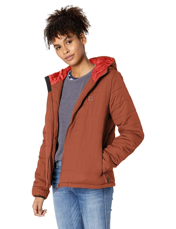 Billabong Women's Transport Puffer Jacket - Medium - Cacao
