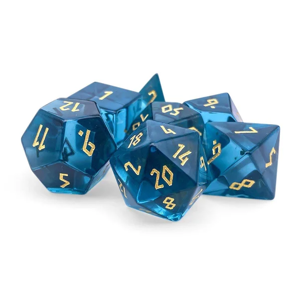 Zircon Aquamarine - 7 Piece RPG Set Zircon Glass Dice