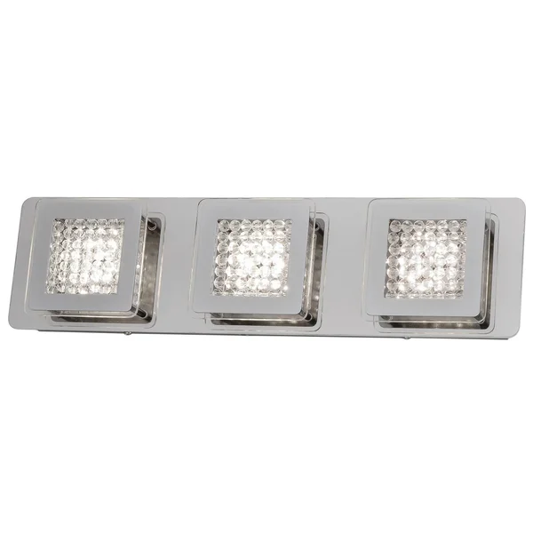 Quad Goals 3-Light LED Polished Chrome Bath Fixture with Real Crystal Drape