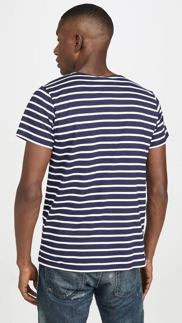 Armor Lux Men's Breton Striped T-Shirt - Navy/Blanc