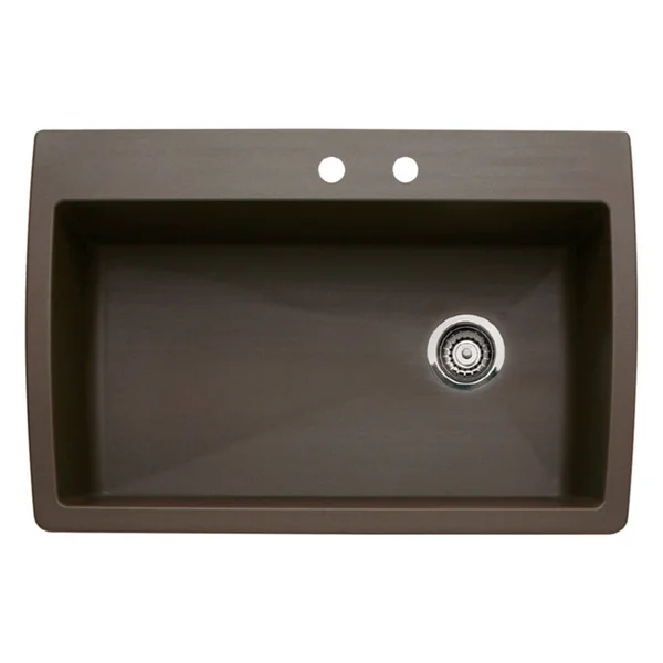 Blanco Diamond 22-in x 33.5-in Cafe Brown Single-Basin Granite Drop-In 6-Hole Residential Kitchen Sink 440192-6