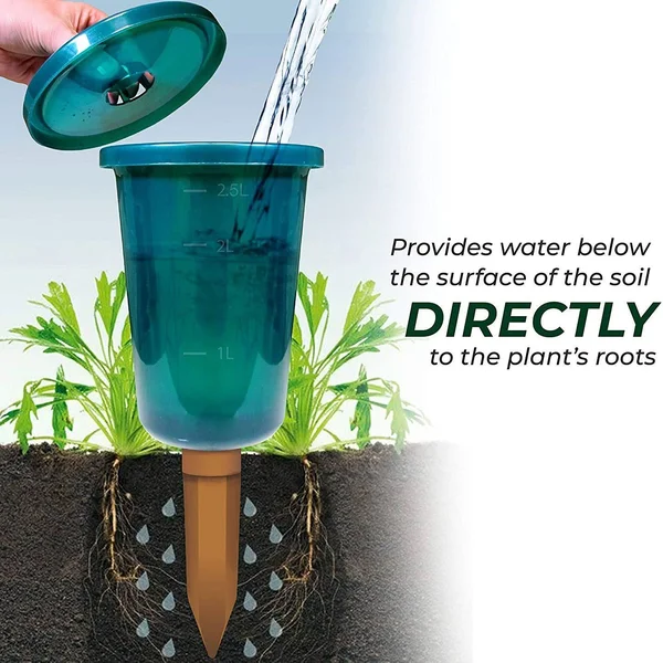 Bio Green HCPS4 Garden Plant Self Watering System Kit - Set of 4 Cups and Stakes