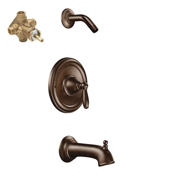 Moen Eva Single-Handle 1-Spray Posi-Temp Tub and Shower Faucet in Oil Rubbed Bronze (Valve Included)