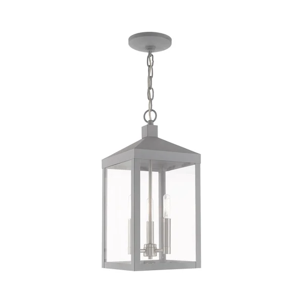 Livex Lighting Nyack Outdoor Pendant Lantern Nordic Gray 3 Light 20593-80