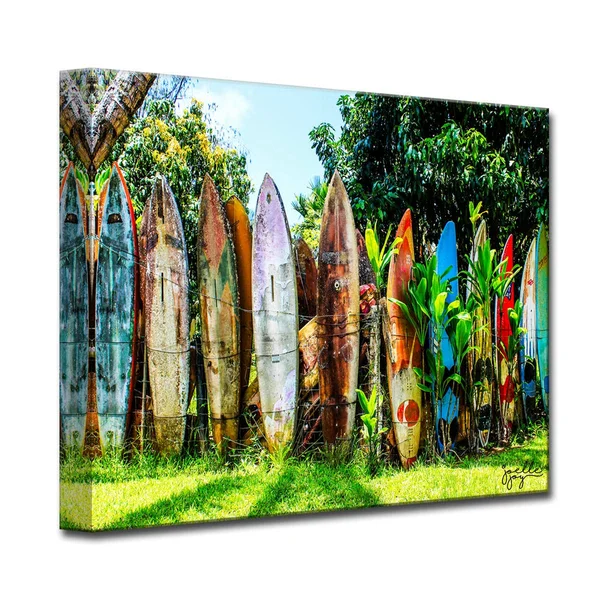 Ready2HangArt Surfboard Fence Canvas Art Print, Size: Large