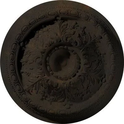 Ekena Millwork CM28STRUS 28x22OD x 2 3/4x22P Stockport Ceiling Medallion (Fits Canopies Up to 6 1/4x22) - Hand-Painted Rust