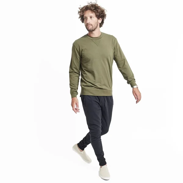 Goodlife Men's Micro Terry Crewneck Sweatshirt, LT. Heather Grey