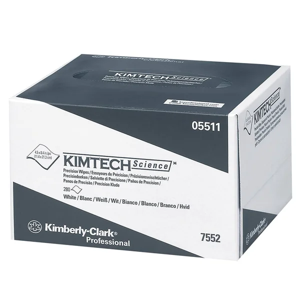 Kimtech Precision Wipers, Pop-Up Box, 1-Ply, 4 2/5 x 8 2/5, White, 280/BX, 60