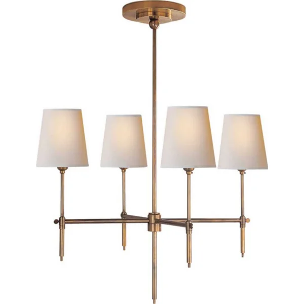 Visual Comfort TOB 5002HAB-NP Thomas O&Brien Bryant Small Chandelier in Hand-Rubbed Antique Brass