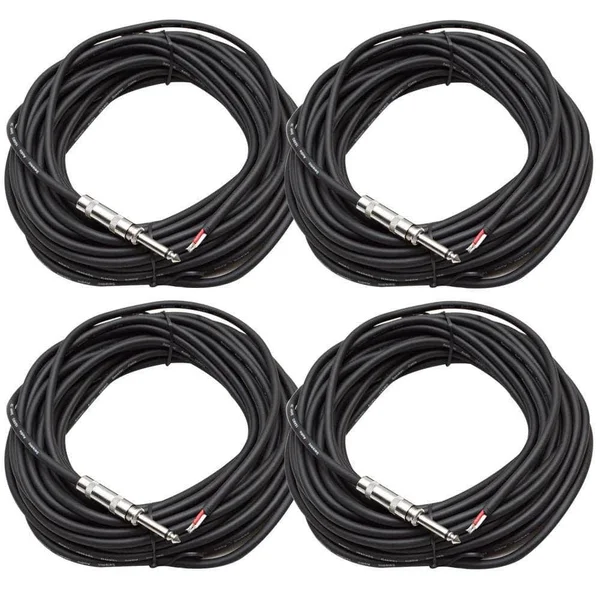 Seismic Audio 4 50& Raw Wire-1/4x22 Pa/dj Speaker Cables - QRW50FourPack