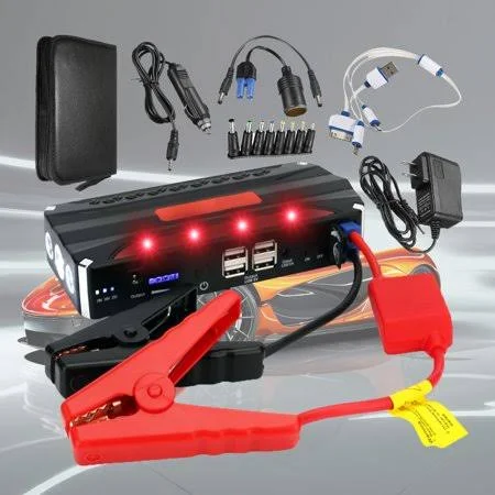 12V 68800mAh Car Jump Starter Battery Emergency Power Bank Starter 4USB Multi-Function Portable, Black