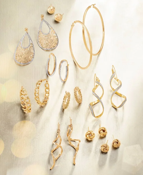 Intertwined Hoop Earrings in Two-Tone 14K Yellow & White Gold