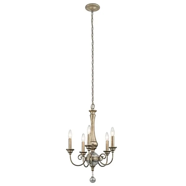 Kichler Rosalie 5 Light Mini Chandelier - Sterling Gold Chandelier Lighting