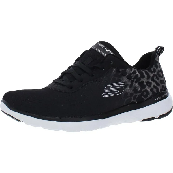 Skechers Flex Appeal 3.0 Leopard Path Womens Black Lifestyle Sneakers Shoes