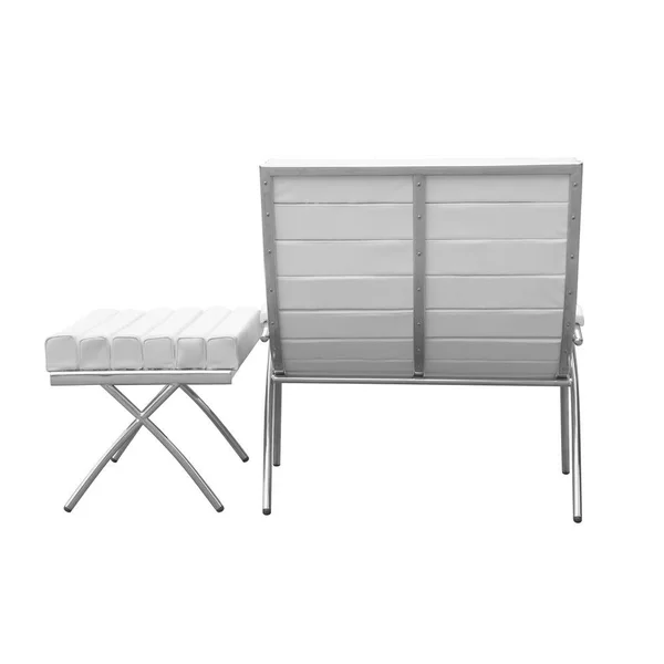 Fine Mod Imports Classic Chair & Ottoman - White