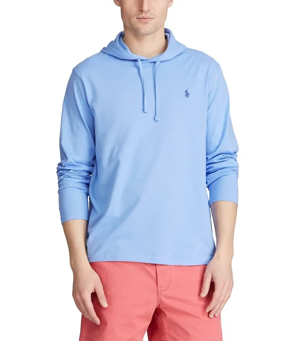Polo Ralph Lauren Men's Cotton Jersey Hooded T-Shirt Cabana Blue