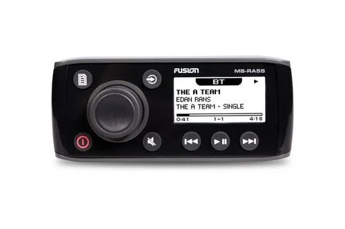 Fusion MS-RA55 Compact Marine AM/FM/BT Stereo with 1 Pair Wet Sounds Recon6-Xww-Rgb High Output 6.5x22 RGB Lighting Marine Coaxi