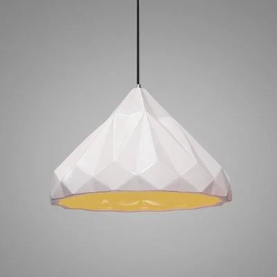 Sevenoaks 1 - Light Single Geometric Pendant Bulb Type: Incandescent, Shade Color: Matte White/Champagne Gold, Finish: Polished