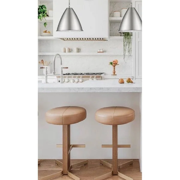 12 inch Small Cone Pendant in Nickel - Satin Nickel/Brushed Nickel