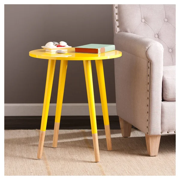 Laney Round Accent Table Yellow - Aiden Lane