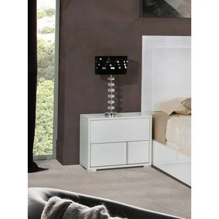 Modrest Nicla Italian Modern White Right Nightstand