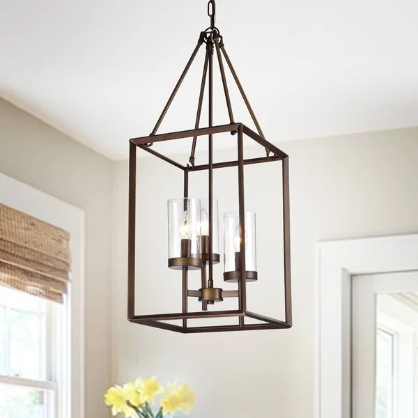 Jerling 3-Light Antique Bronze Candle Style Cage Pendant RL8238AB