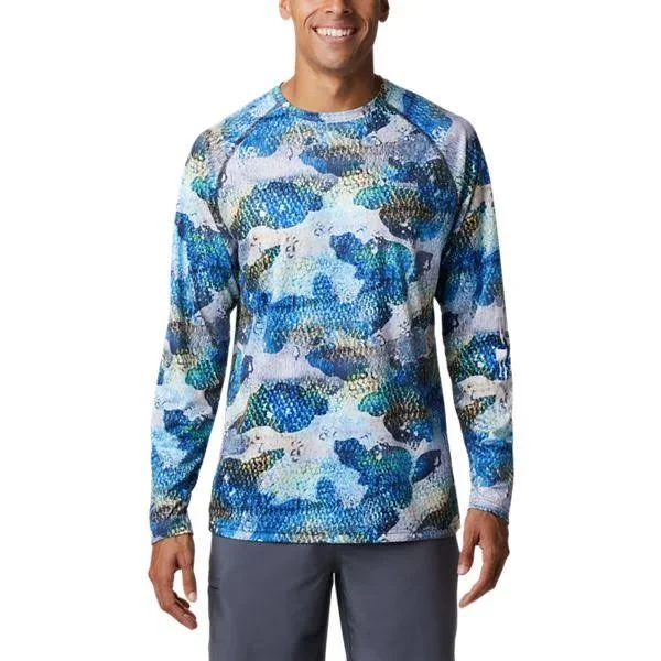 Columbia Men's Super Terminal Tackle Long Sleeve Shirt, Large, Blue