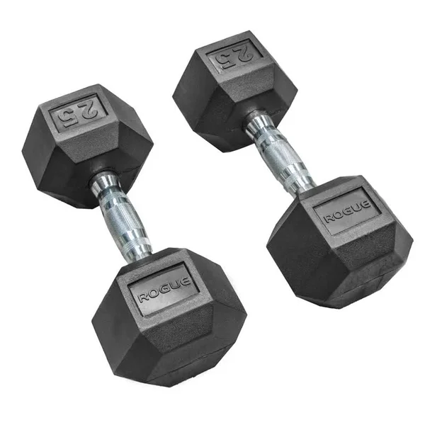 Rubber Hex Dumbbell - 60lb Pair