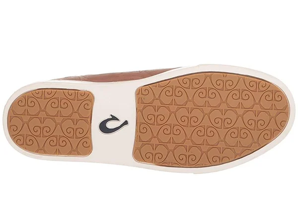 Olukai Women's Pehuea Loupili Shoe - 9.5 - Tan Monstera, Off White